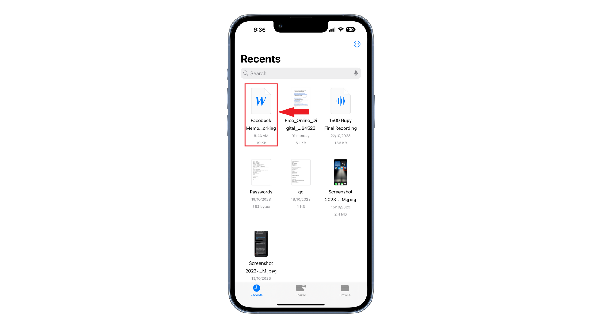 Select the document you want to print