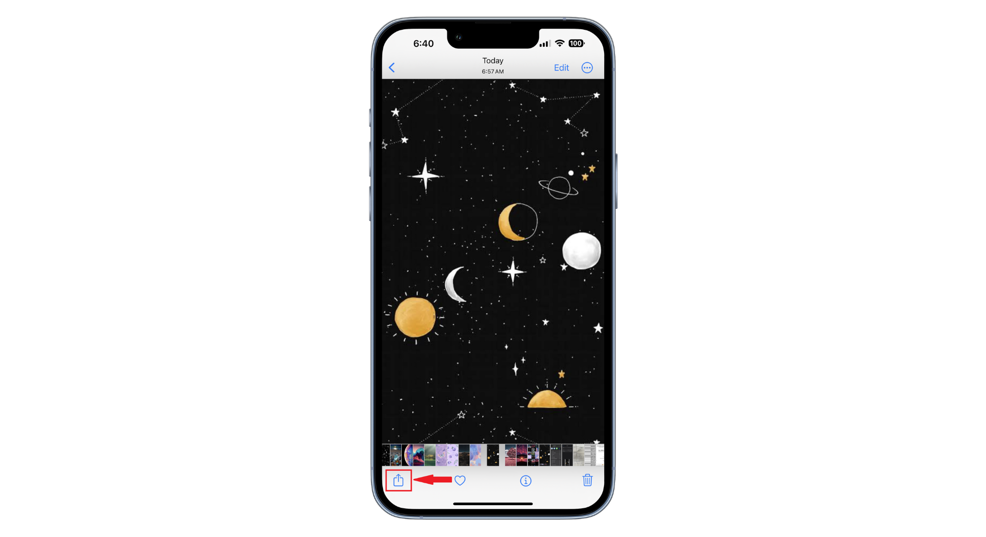 Tap the Share button