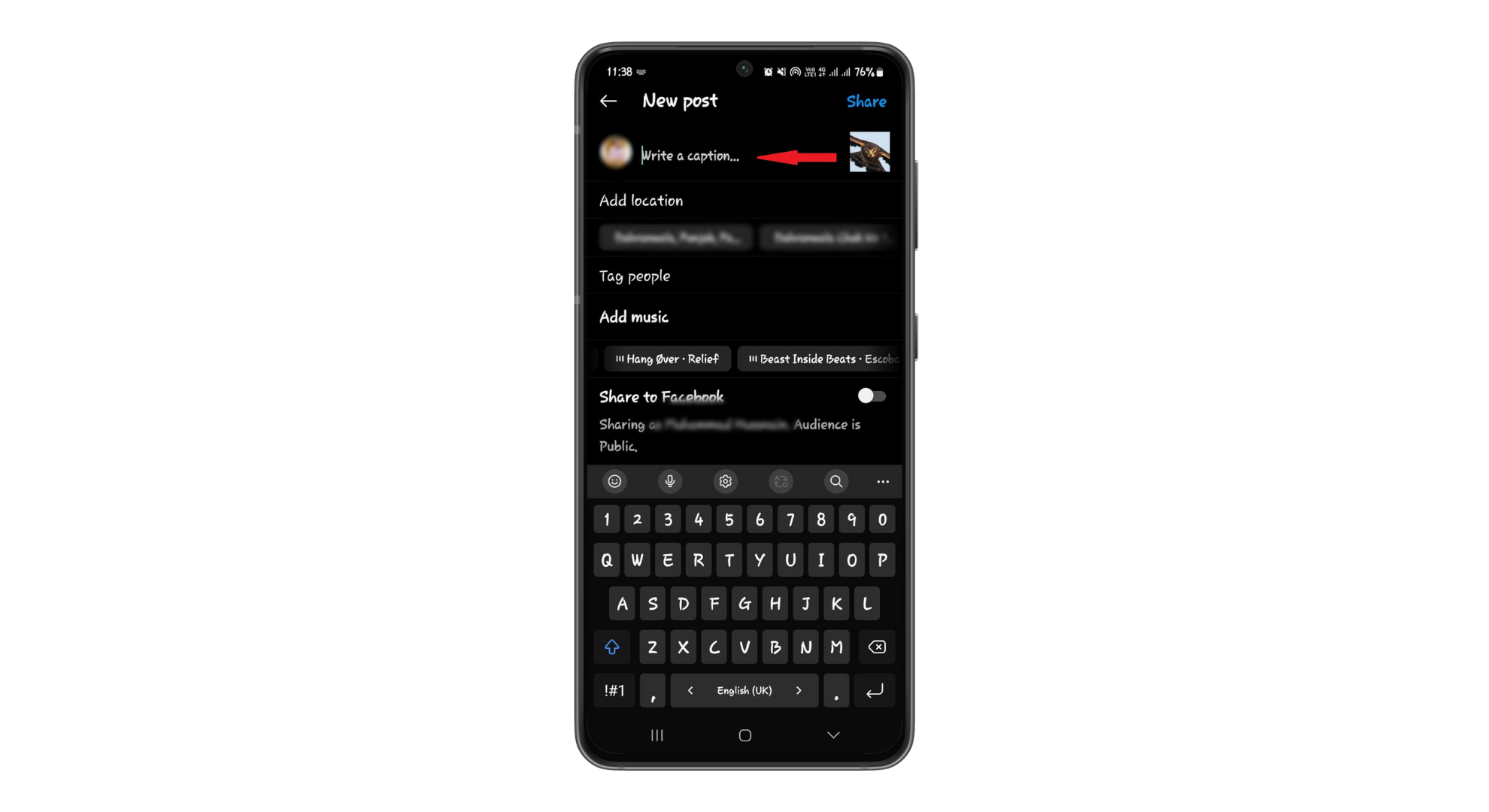 Keyboard will appear