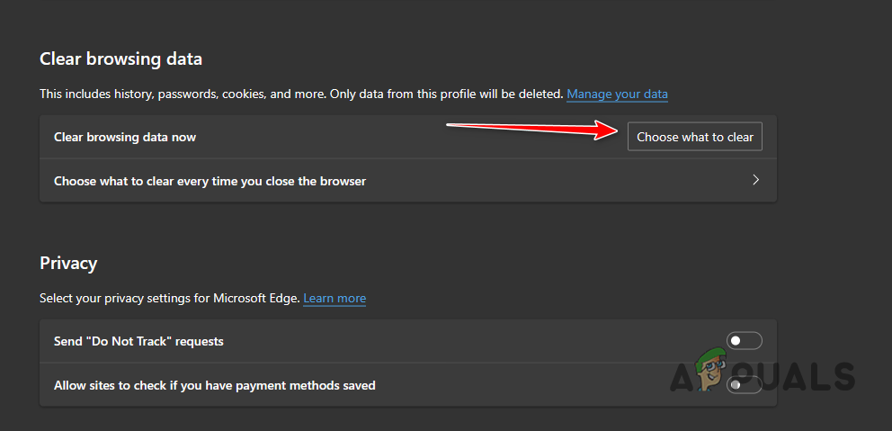 Opening Clear Browsing Data Menu