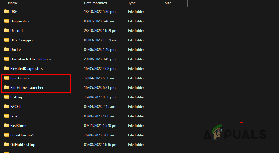 Deleting Epic Games Folders in Local AppData