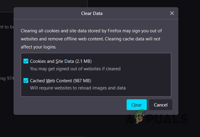 Clearing Cache from Firefox