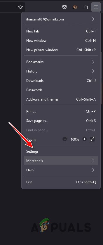 Opening Firefox Settings
