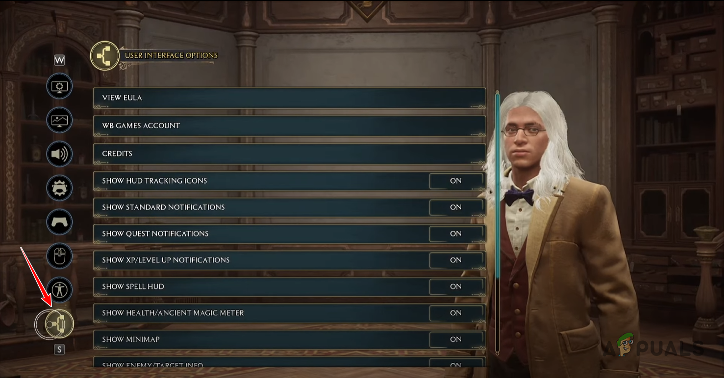 Navigating to User Interface Options