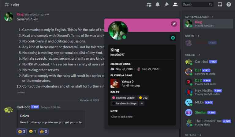 How to Create Reaction Roles for Discord Using Carl-Bot