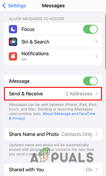 Navigating to Send and Receive