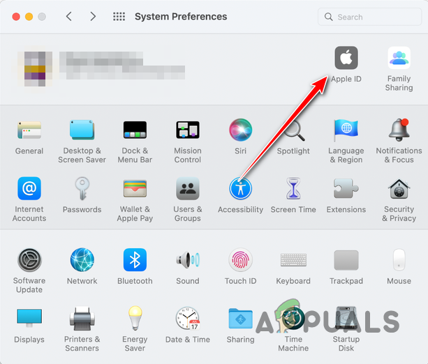 Navigating to Apple ID
