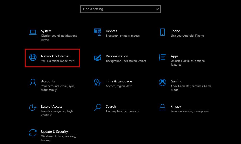 Network and Internet Settings