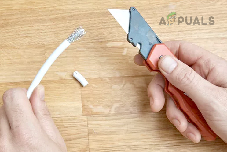 Cut Out the Upper Jacket of the Coaxial Cable