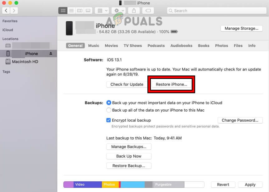 Restore the iPhone Through the iTunes