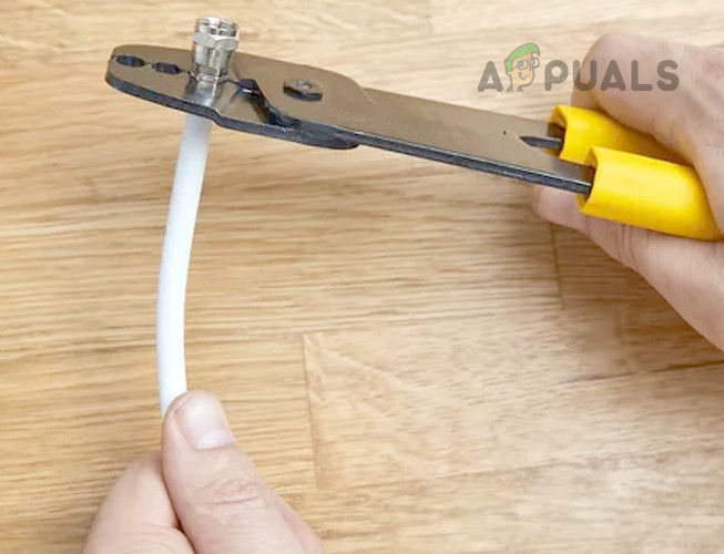 Squeeze the Connector Over the Cable