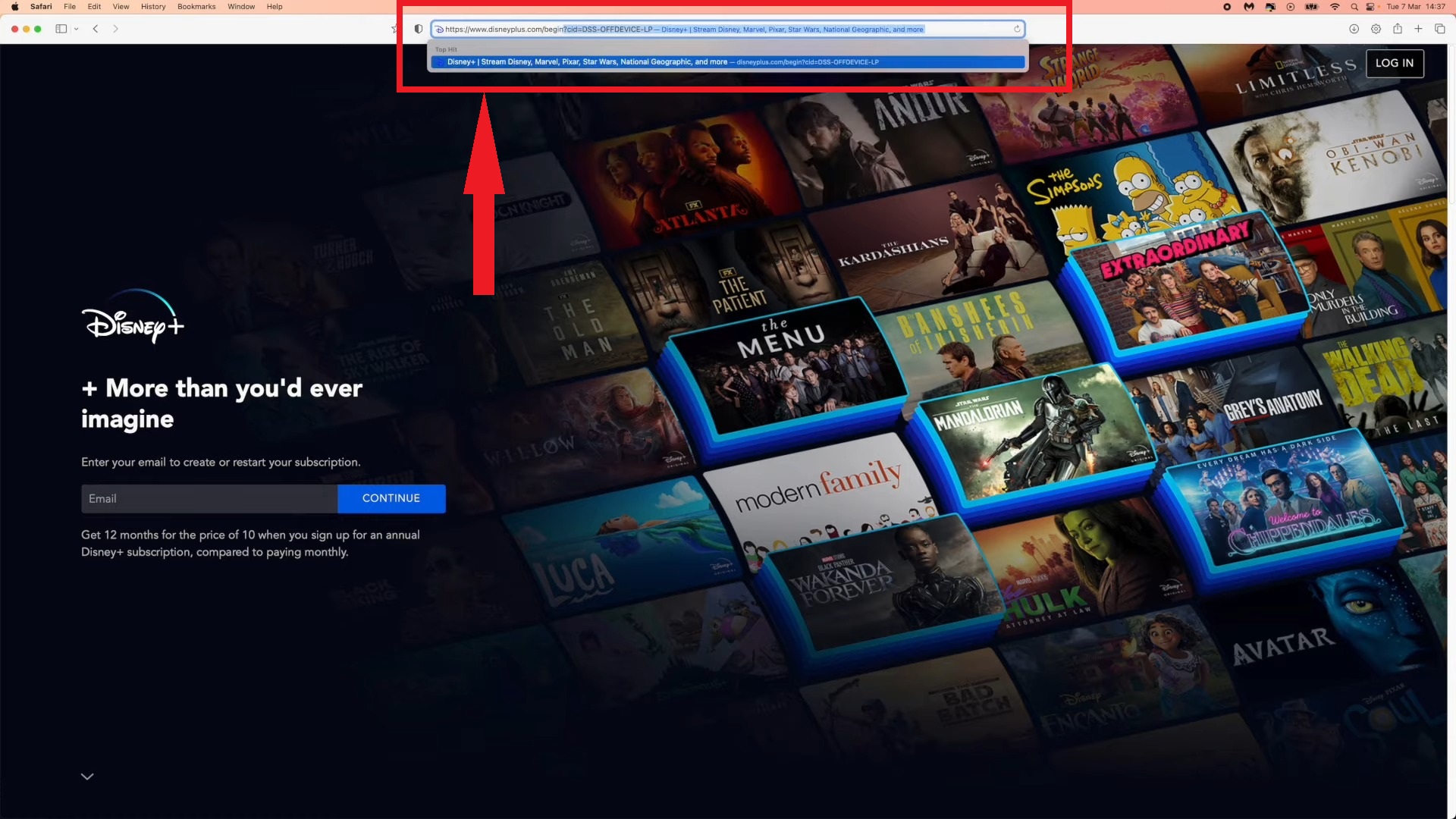 Go to disneyplus.comloginbegin on your computer's web browser