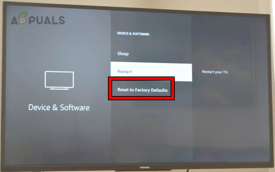 Reset the Fire TV to the Factory Defaults by Using the TV Buttons
