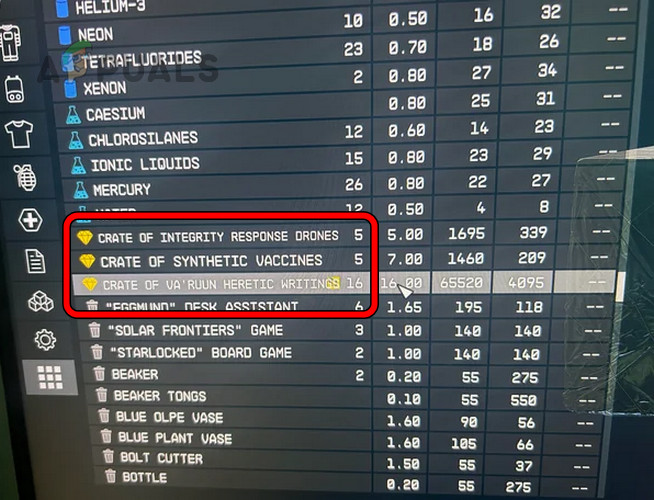 Check the Contraband Items on the Starfield Ship