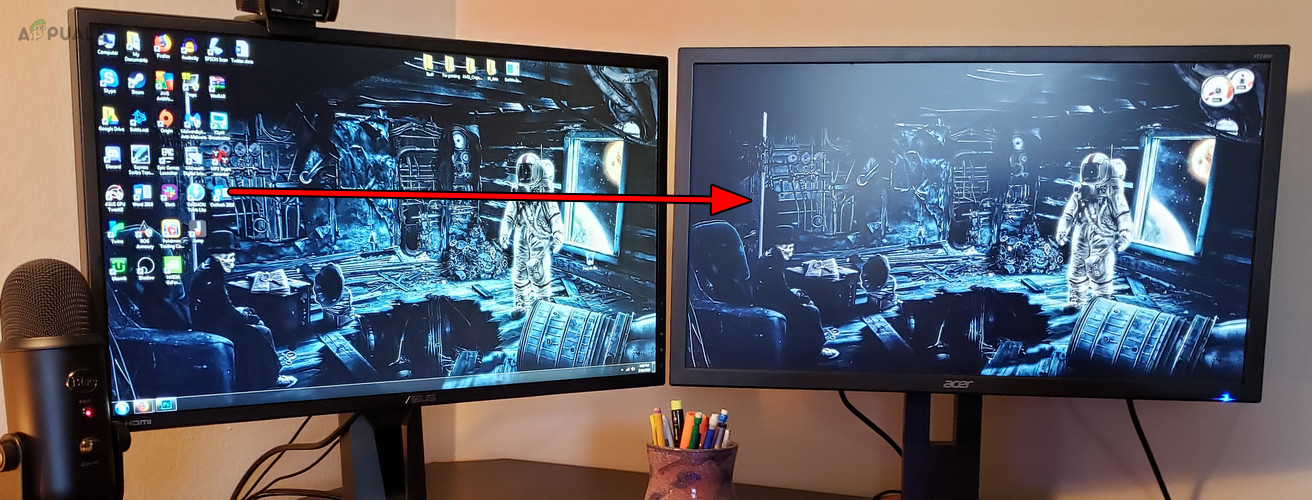 Connect a Second Monitor to the System and Open Outlook on it