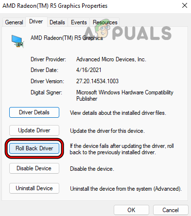 Roll Back the System's Graphics Driver