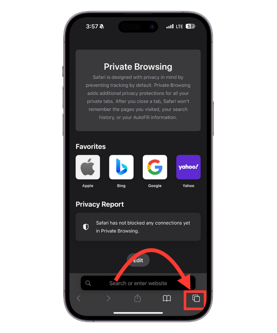 Normal browsing will be active