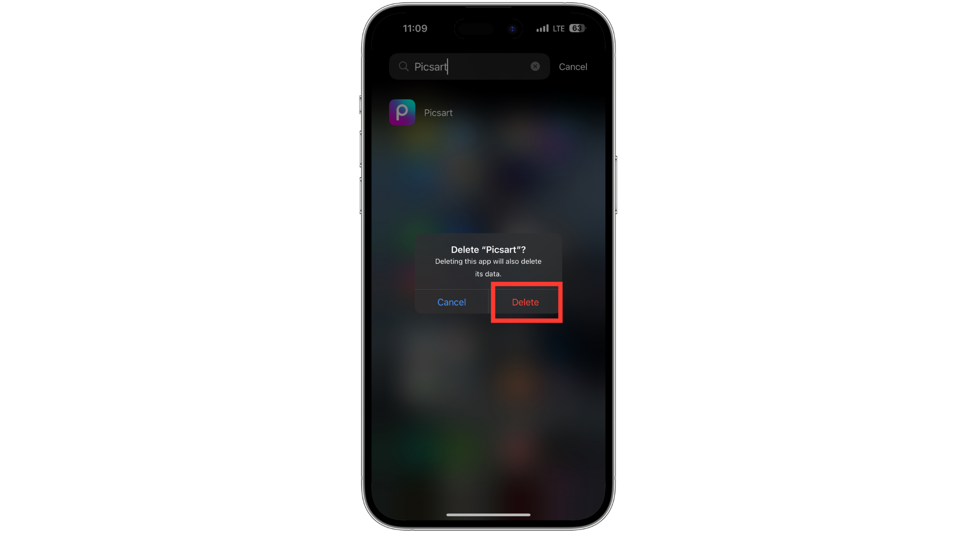 Tap Delete again to confirm