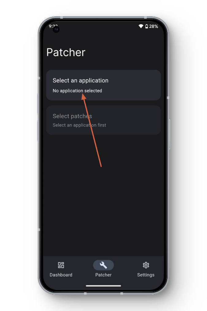 Select a Application: ReVanced Manager