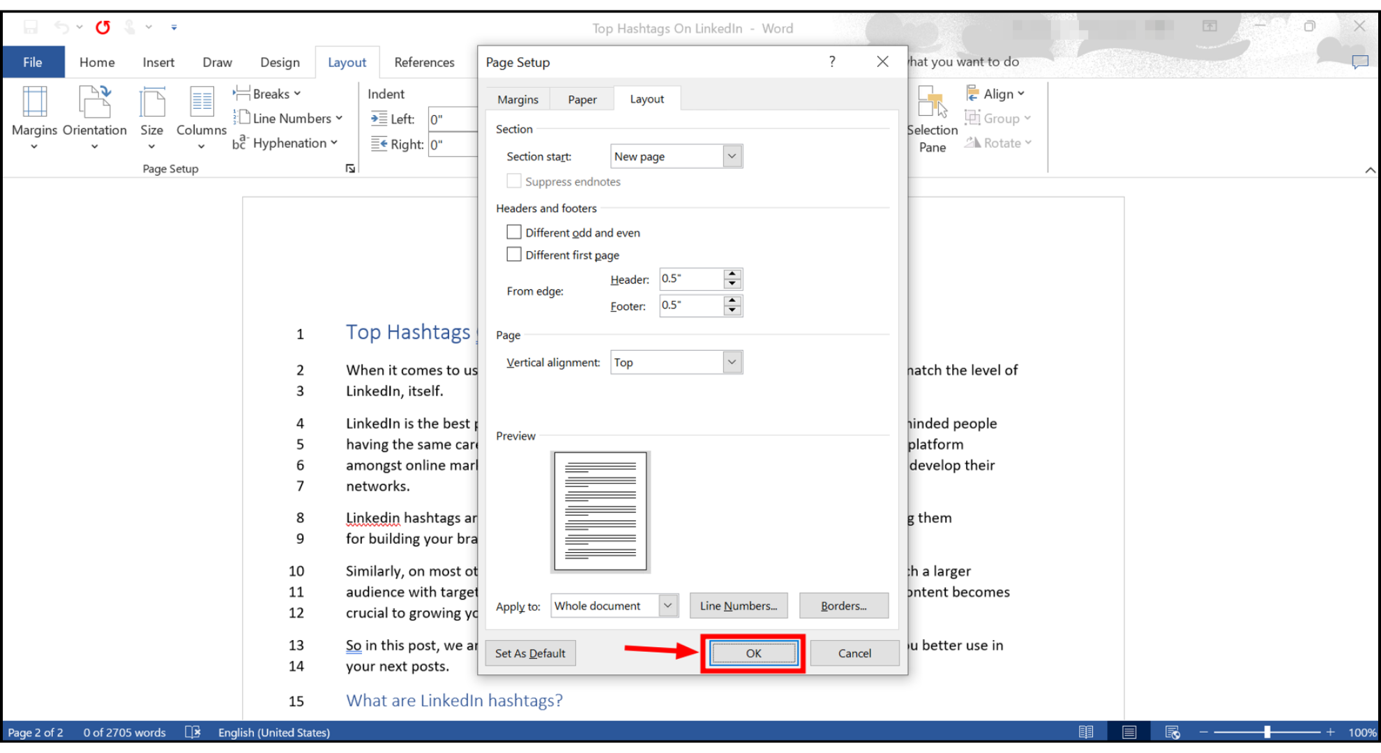 Finally Click OK again