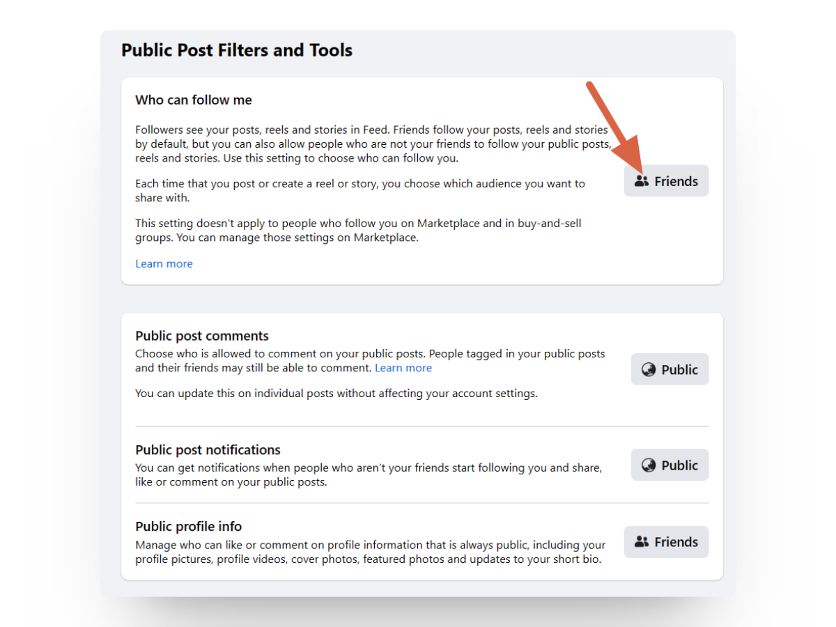 Who can follow me on Facebook