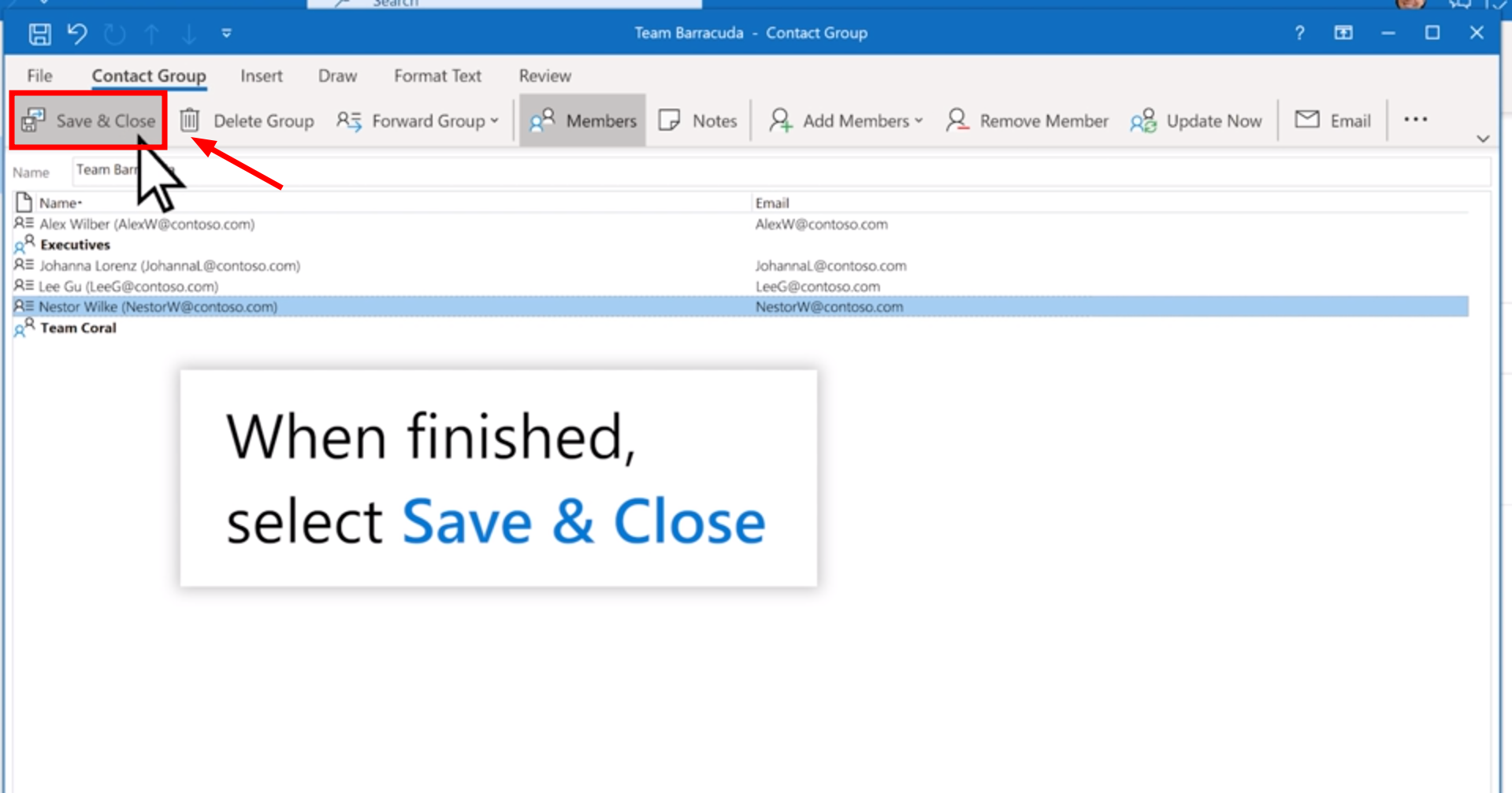 7. Click Save and Close