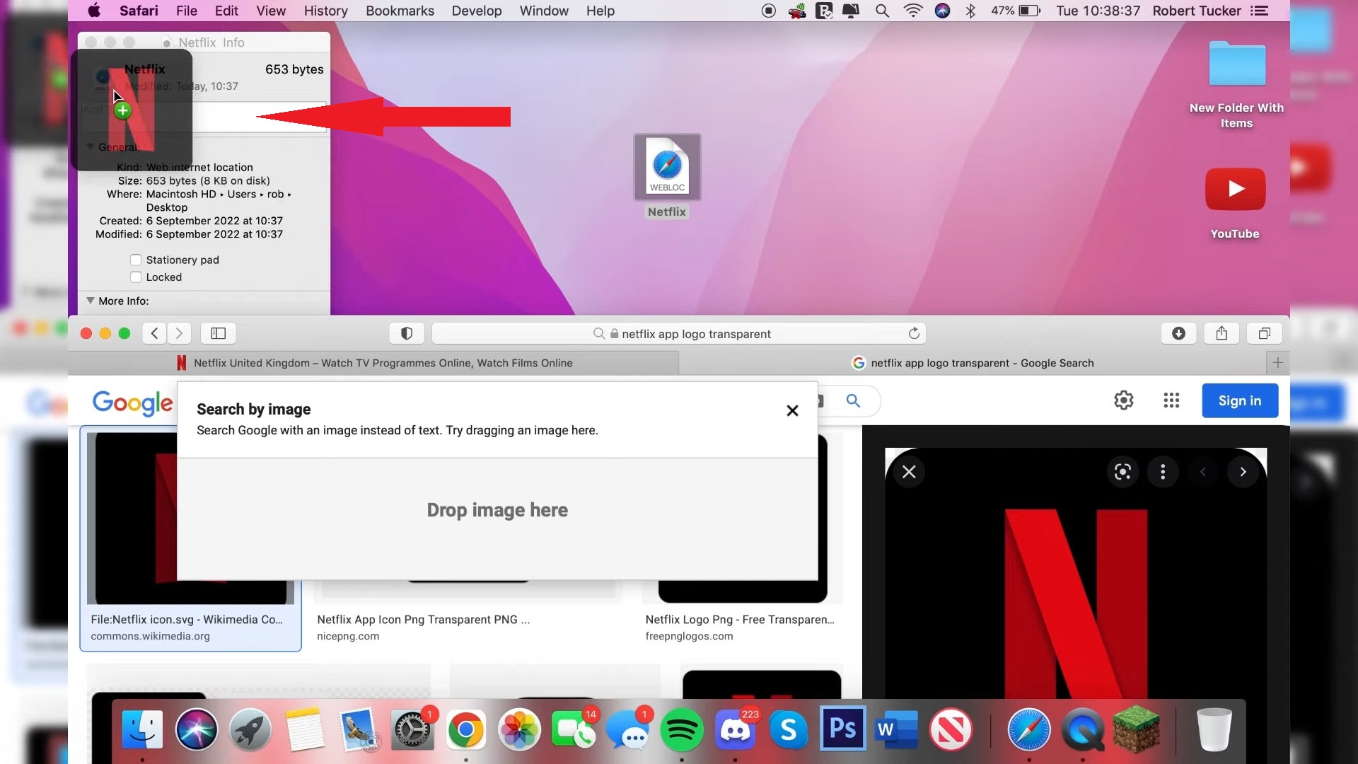 7. Drop logo where it says Add tags