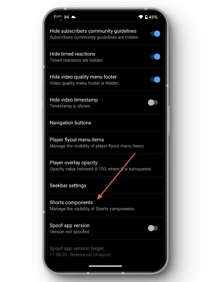 Shorts Components - YouTube Revanced