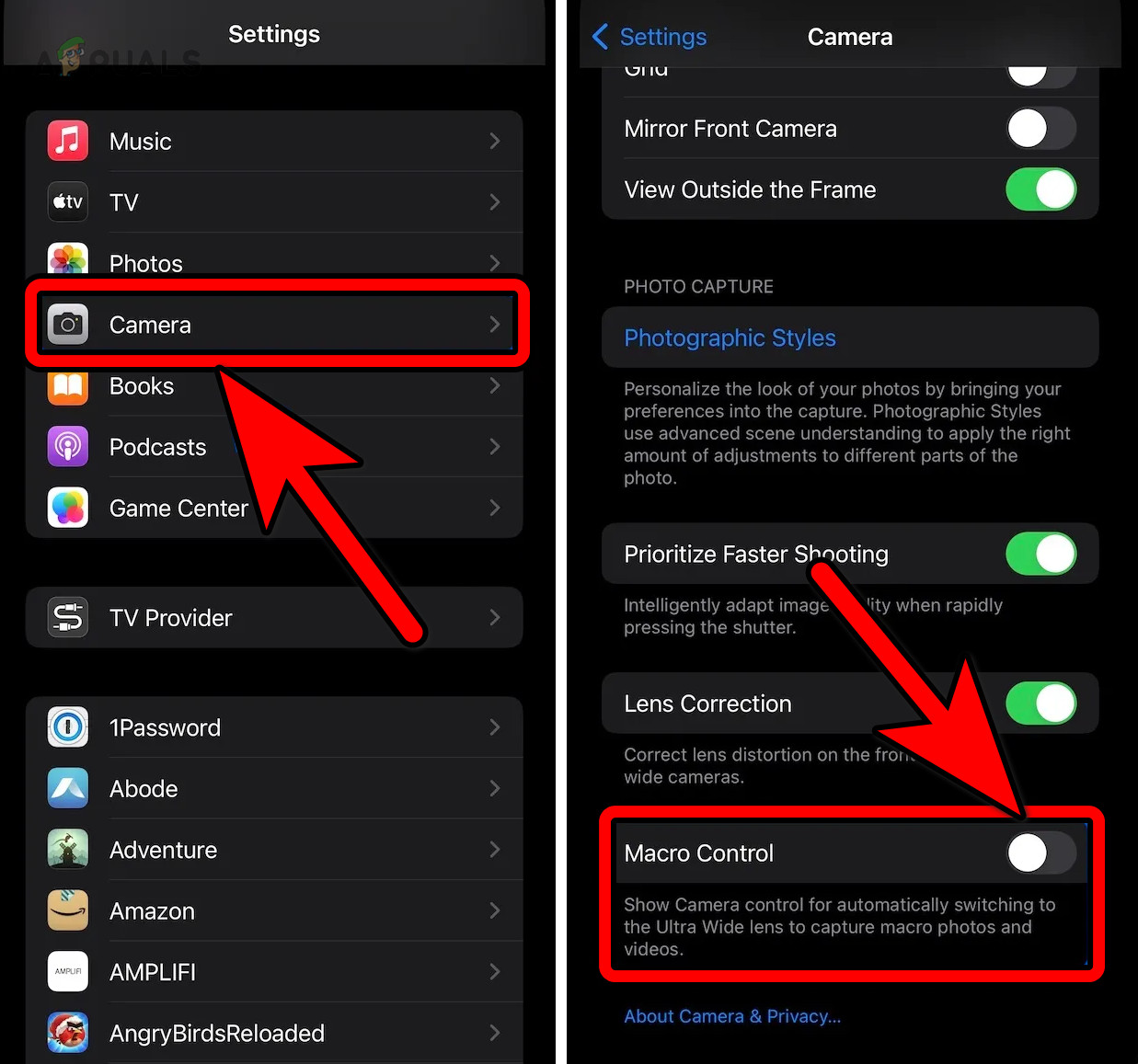 Disable Macro Control on the iPhone