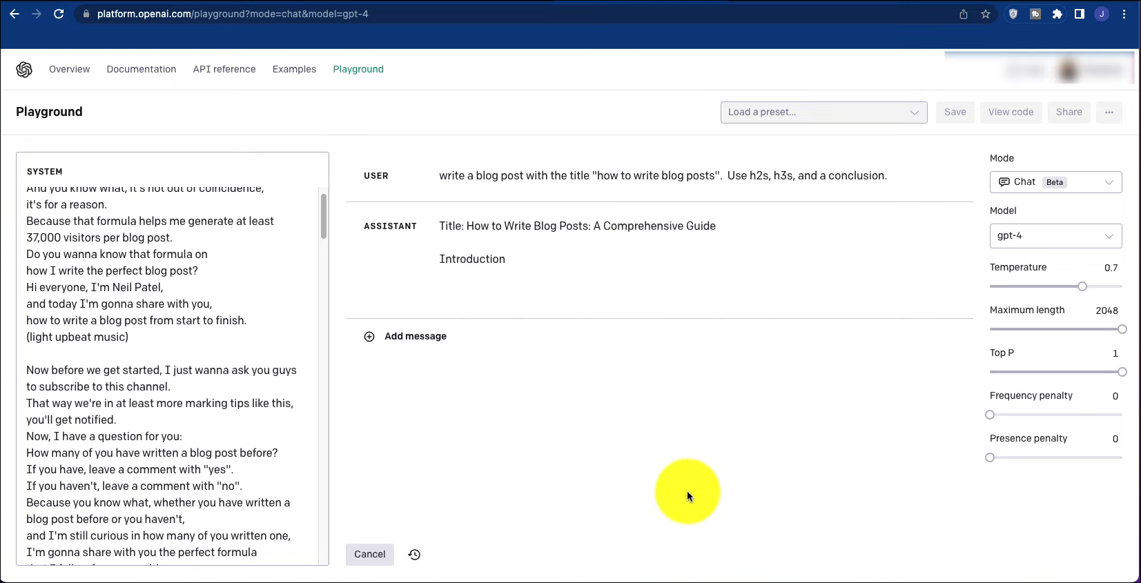 ChatGPT Sandbox Demo