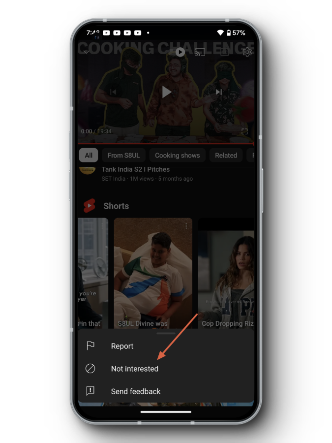 Not Interested YT Shorts