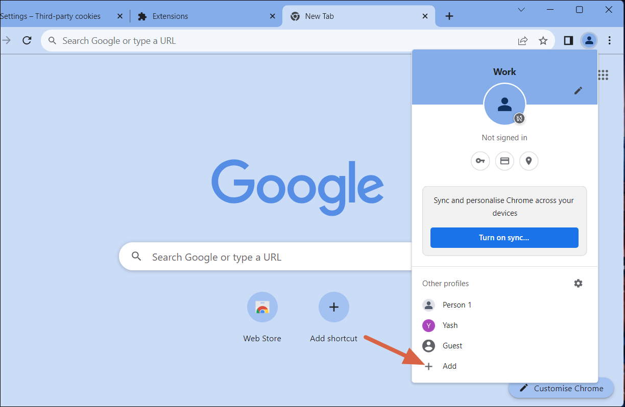 Add a New Profile to Chrome