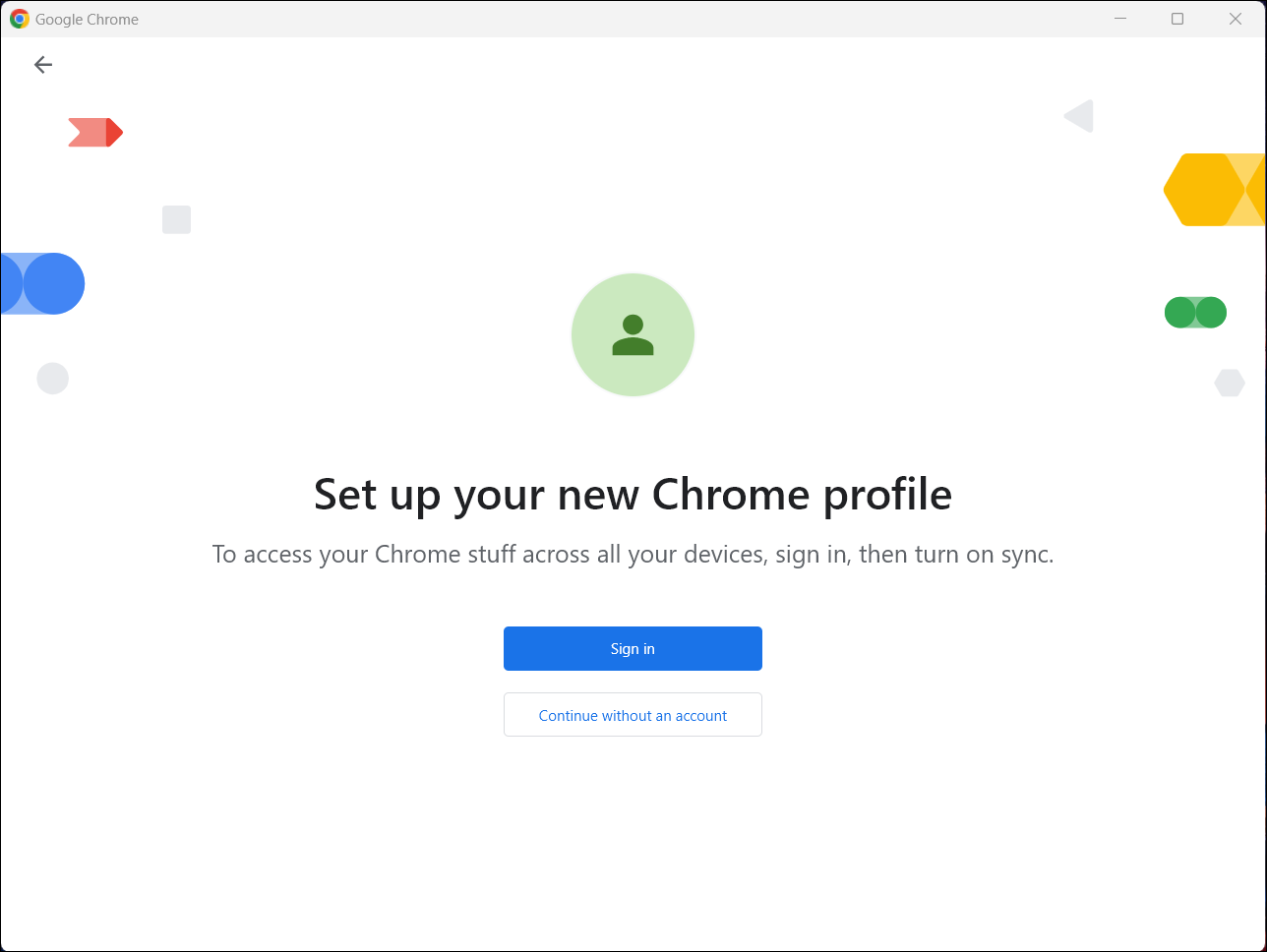 Setup A New Chrome Profile