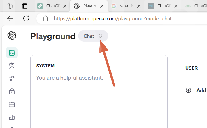 Chat Mode - ChatGPT Playground