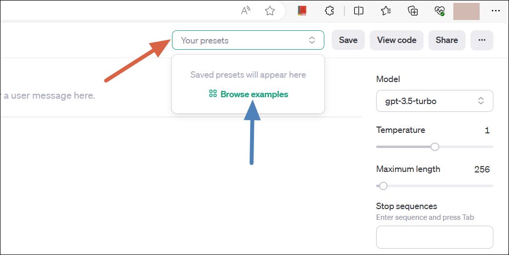 Browse Presets ChatGPT Sandbox