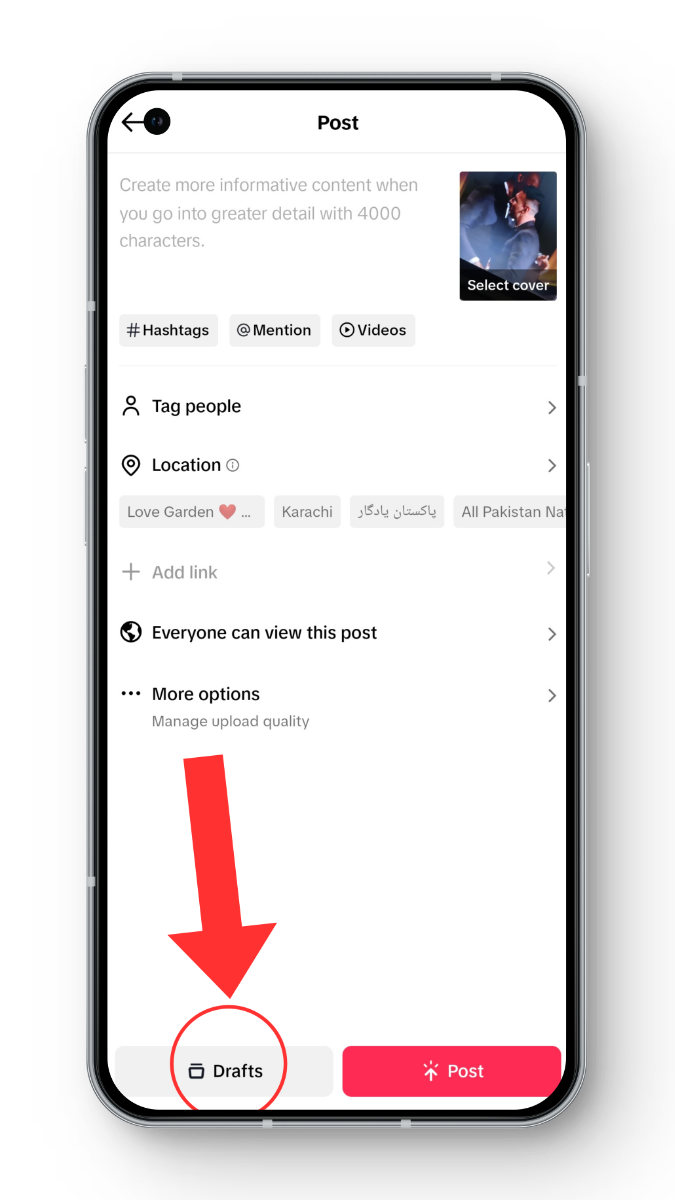 Save to Drafts TikTok
