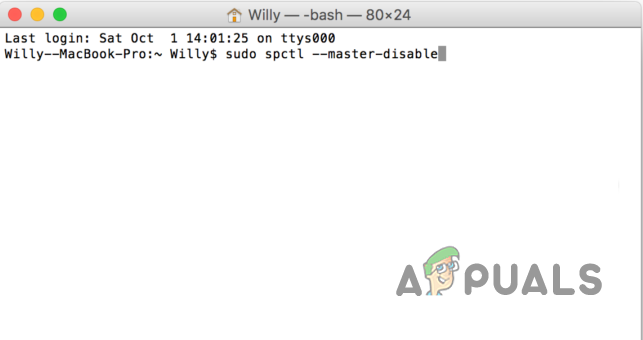 Disabling Gatekeeper via Terminal