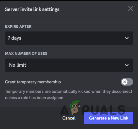 Discord Invite Expiry Settings