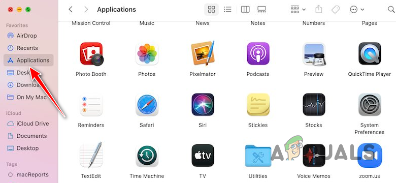 Navigating to Applications