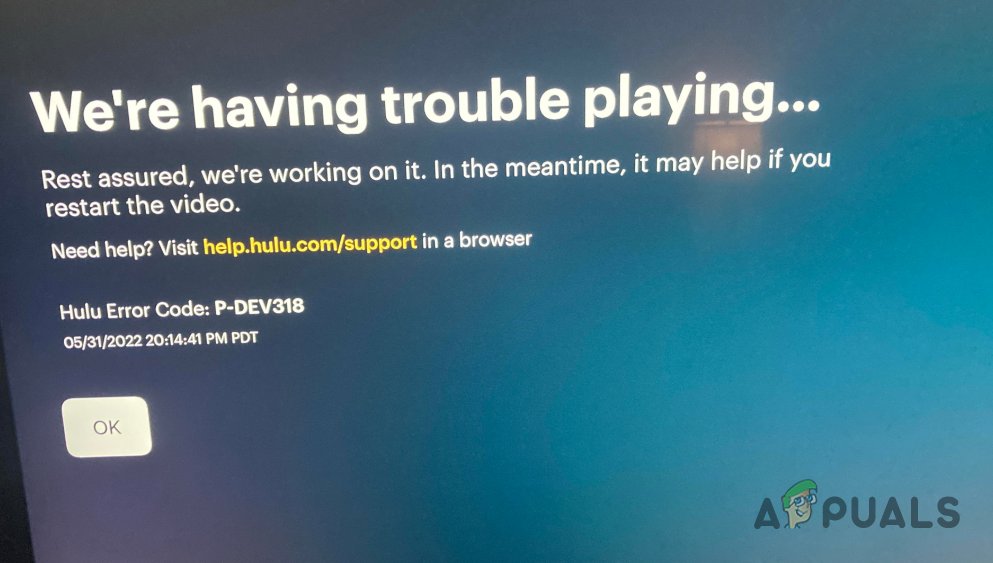 Hulu Error Code P-DEV318