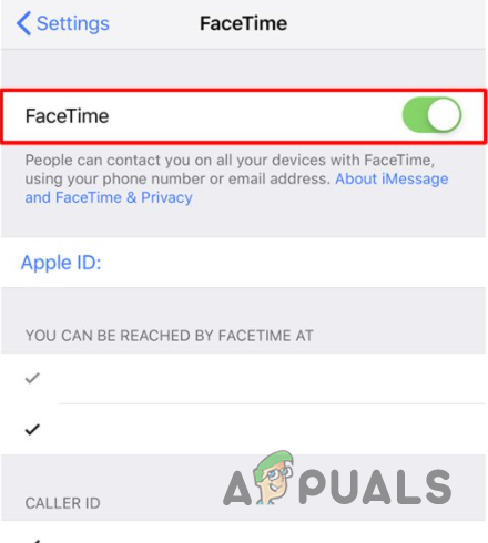 Turning off FaceTime
