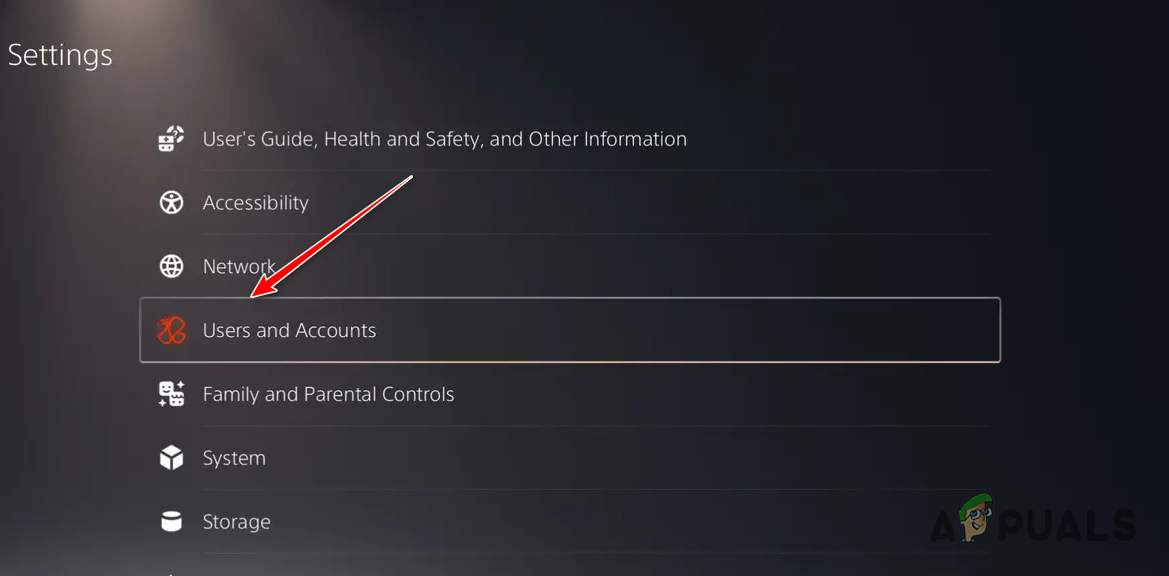Navigating to Users and Accounts