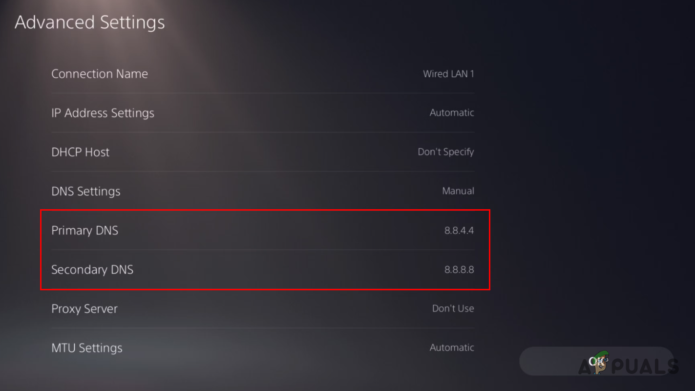 Changing DNS Server on PS5