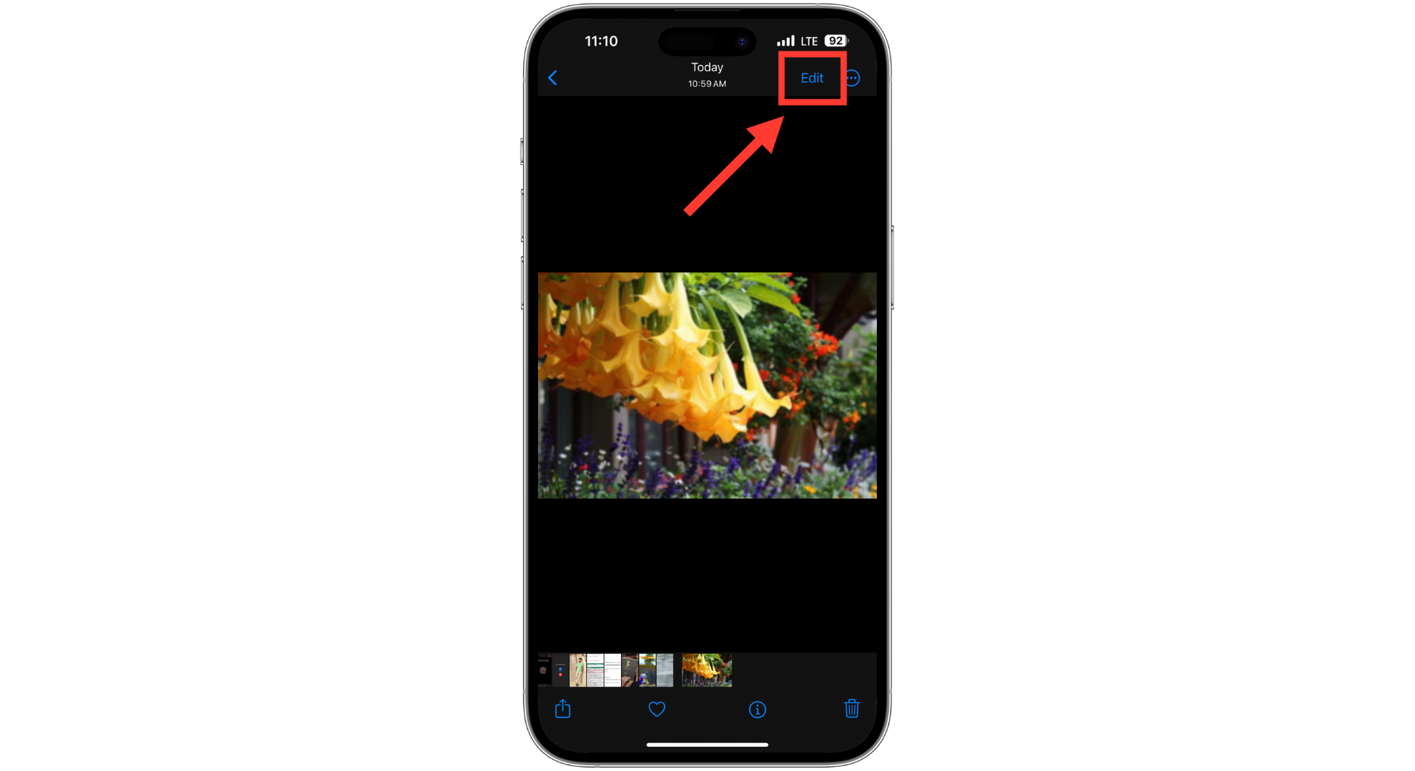 Select the image can tap Edit