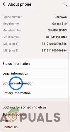 Navigating to Software Information