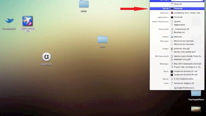 First, find the Terminal application