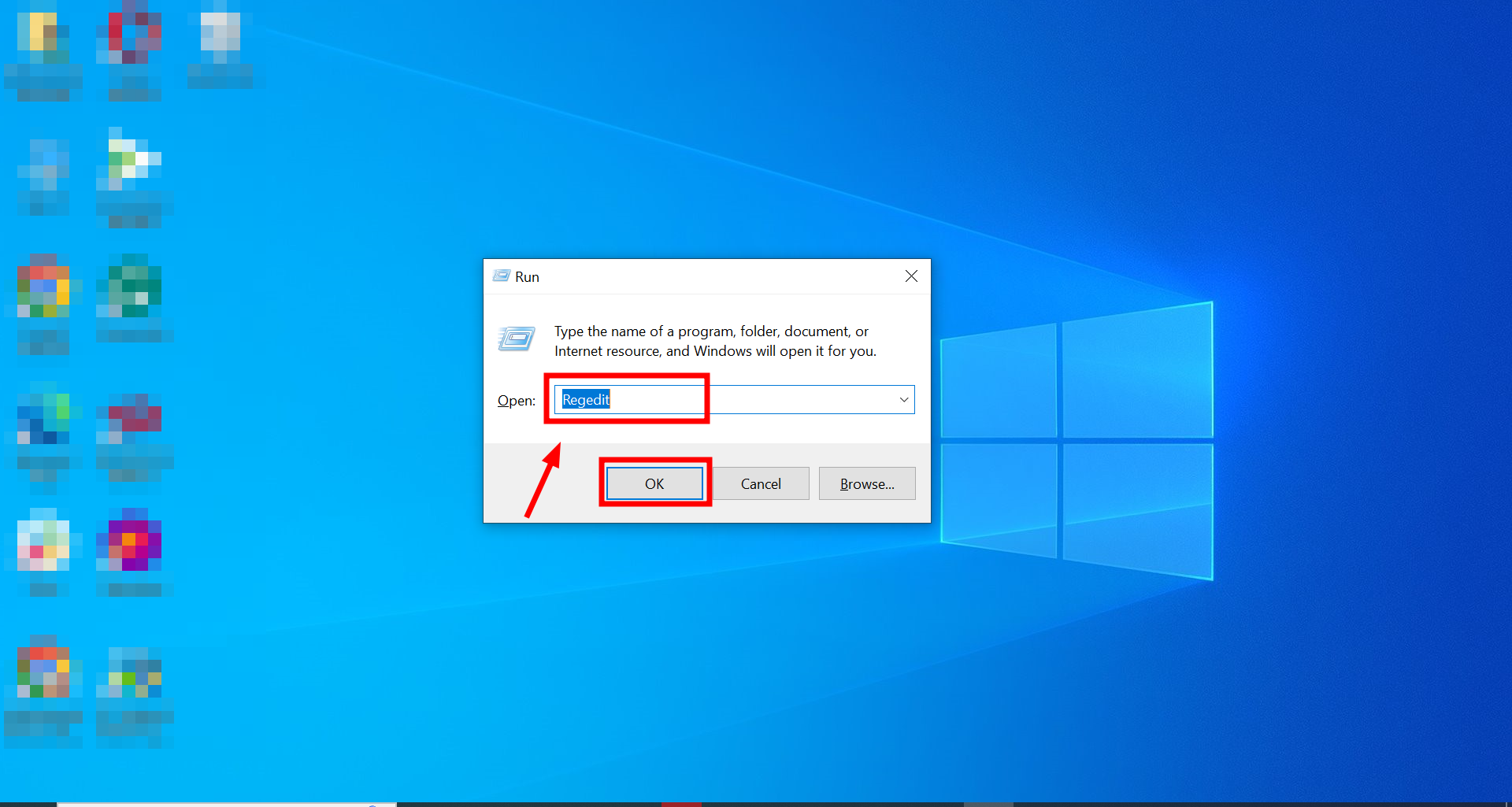 Press the Windows key and R together to open the Run 