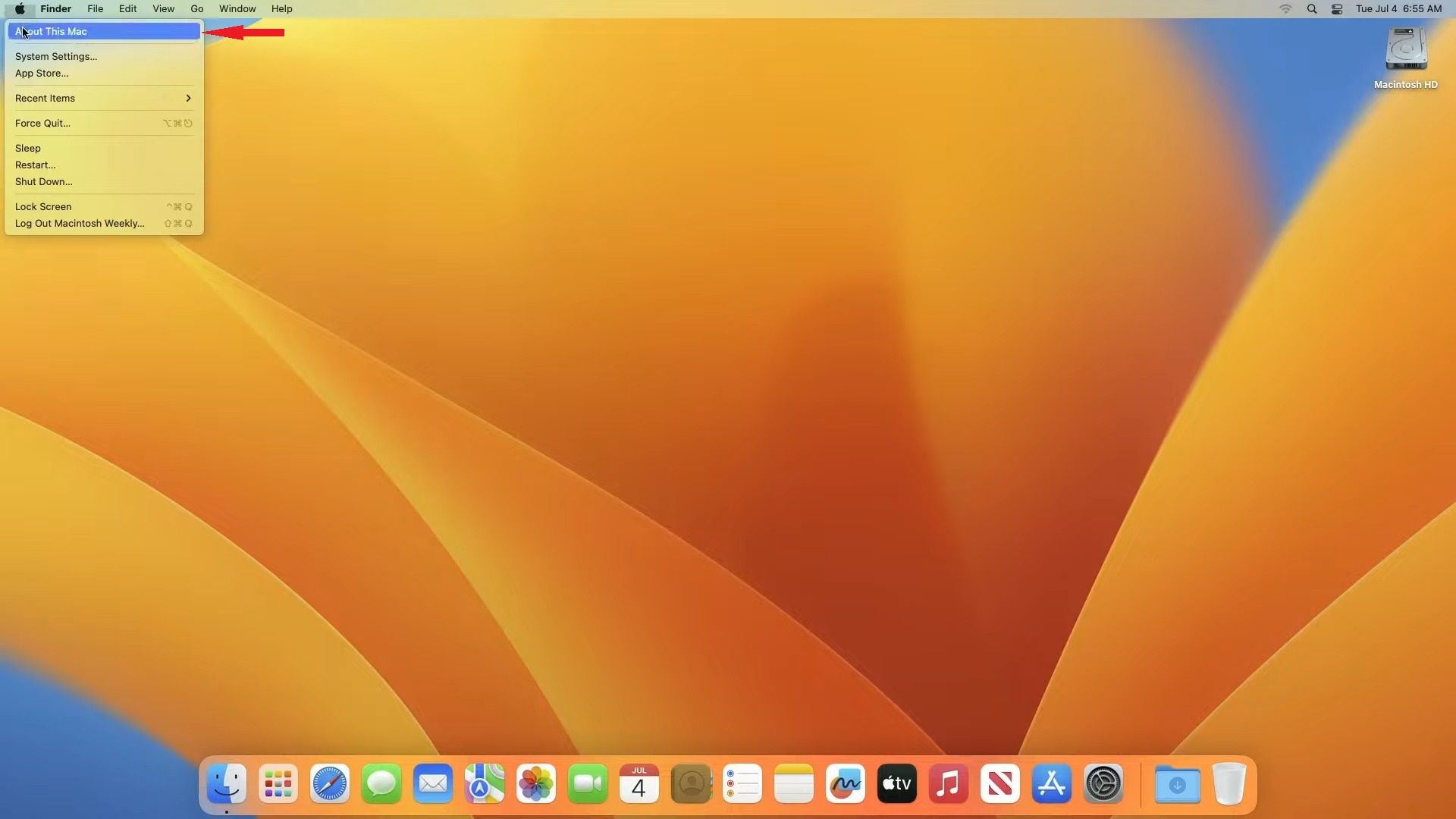 Choose About this Mac