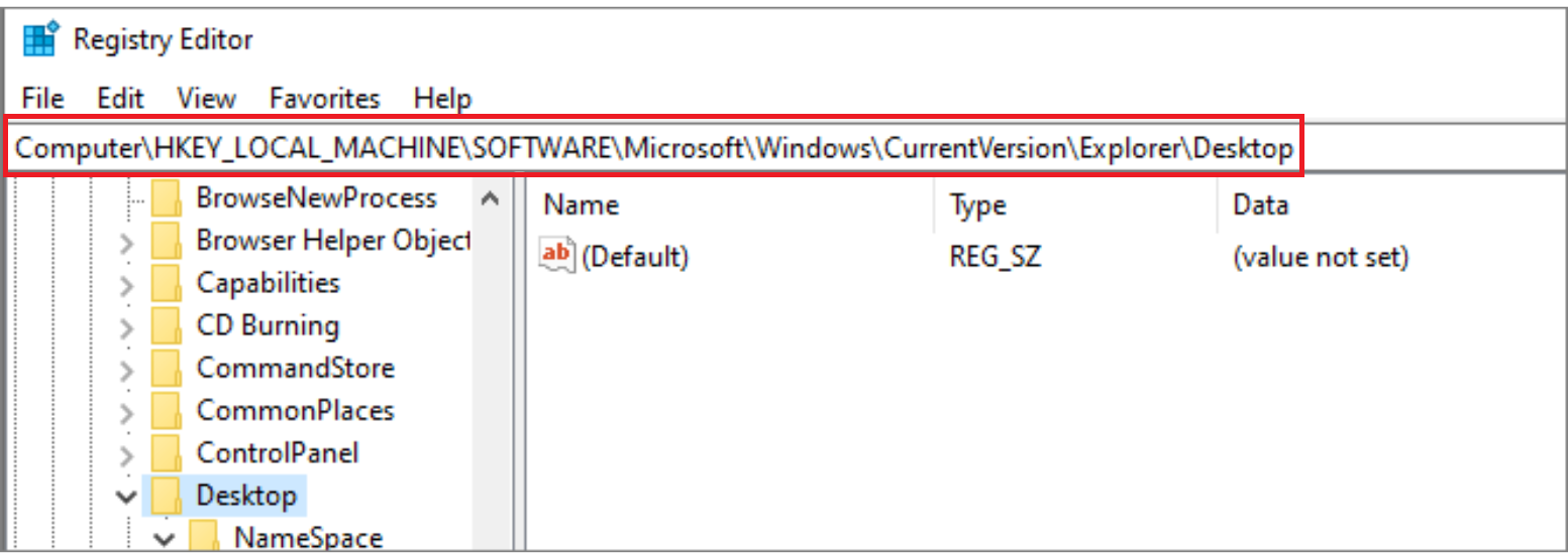 In the Registry Editor go to this path