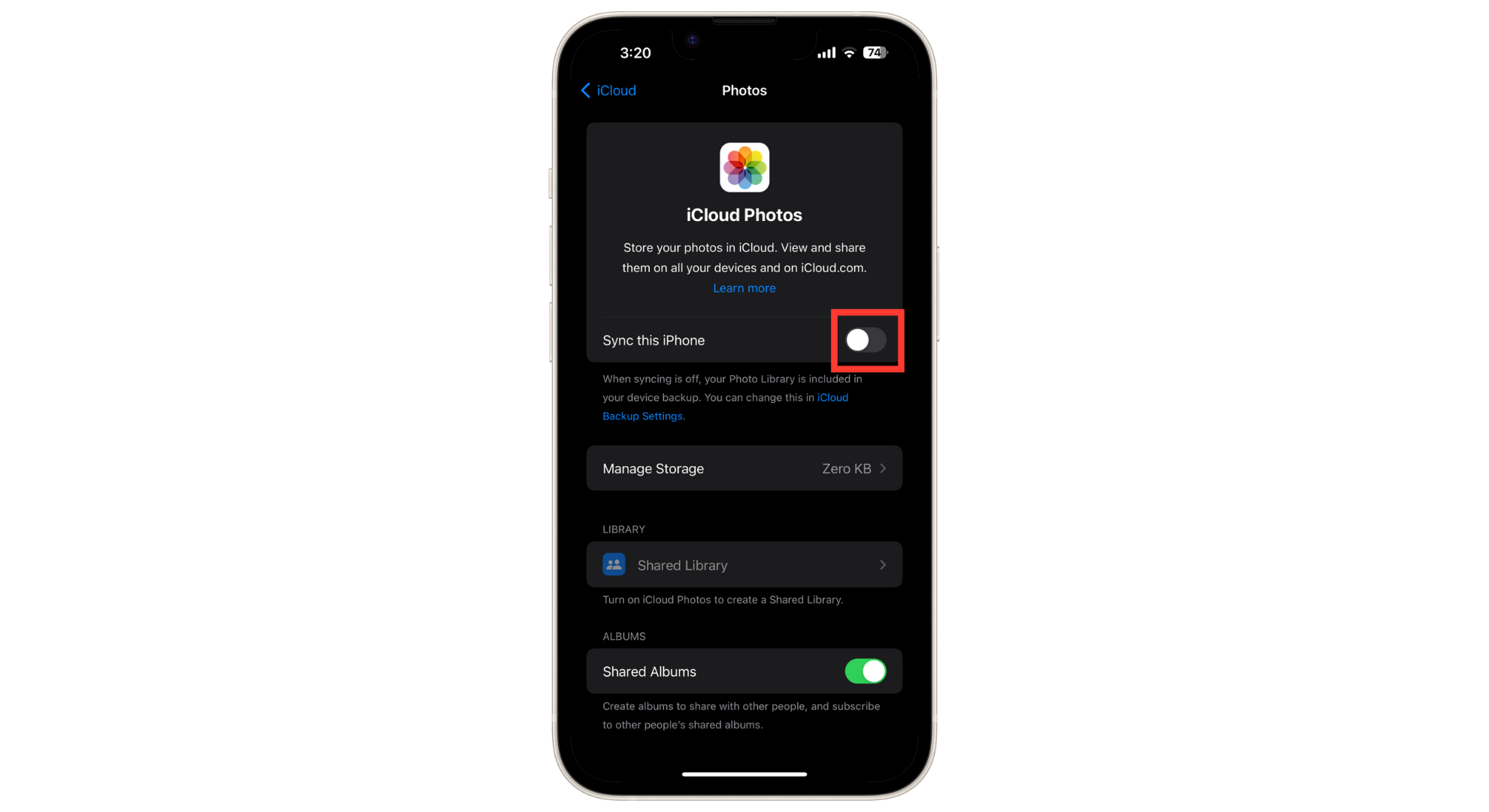 tap on Sync this iPhone